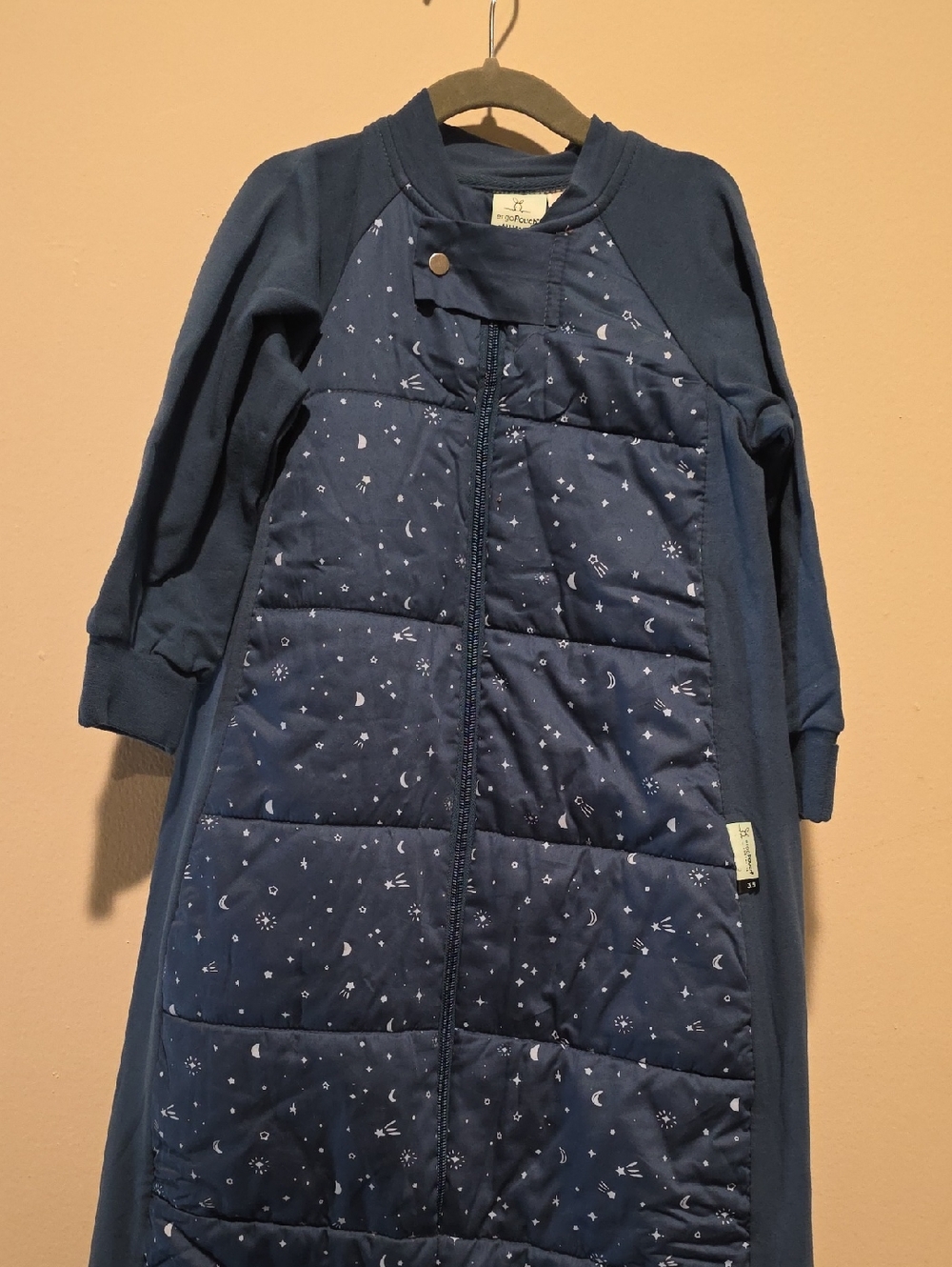 Ergo Pouch Age 4 5 Toddler Quilted Navy Sleep Sack Pajama with Star & Moon Print
